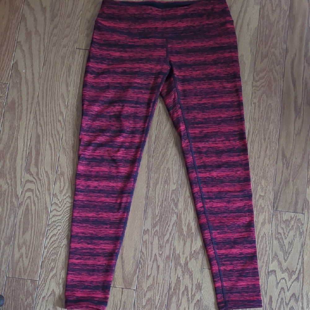 Lucy Red and Black Striped Leggings
